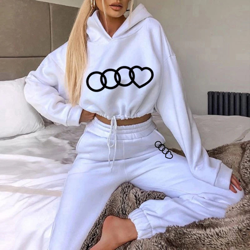 Hooded Drawstring Short Top & Pants Tracksuit Set – Daily Two Piece