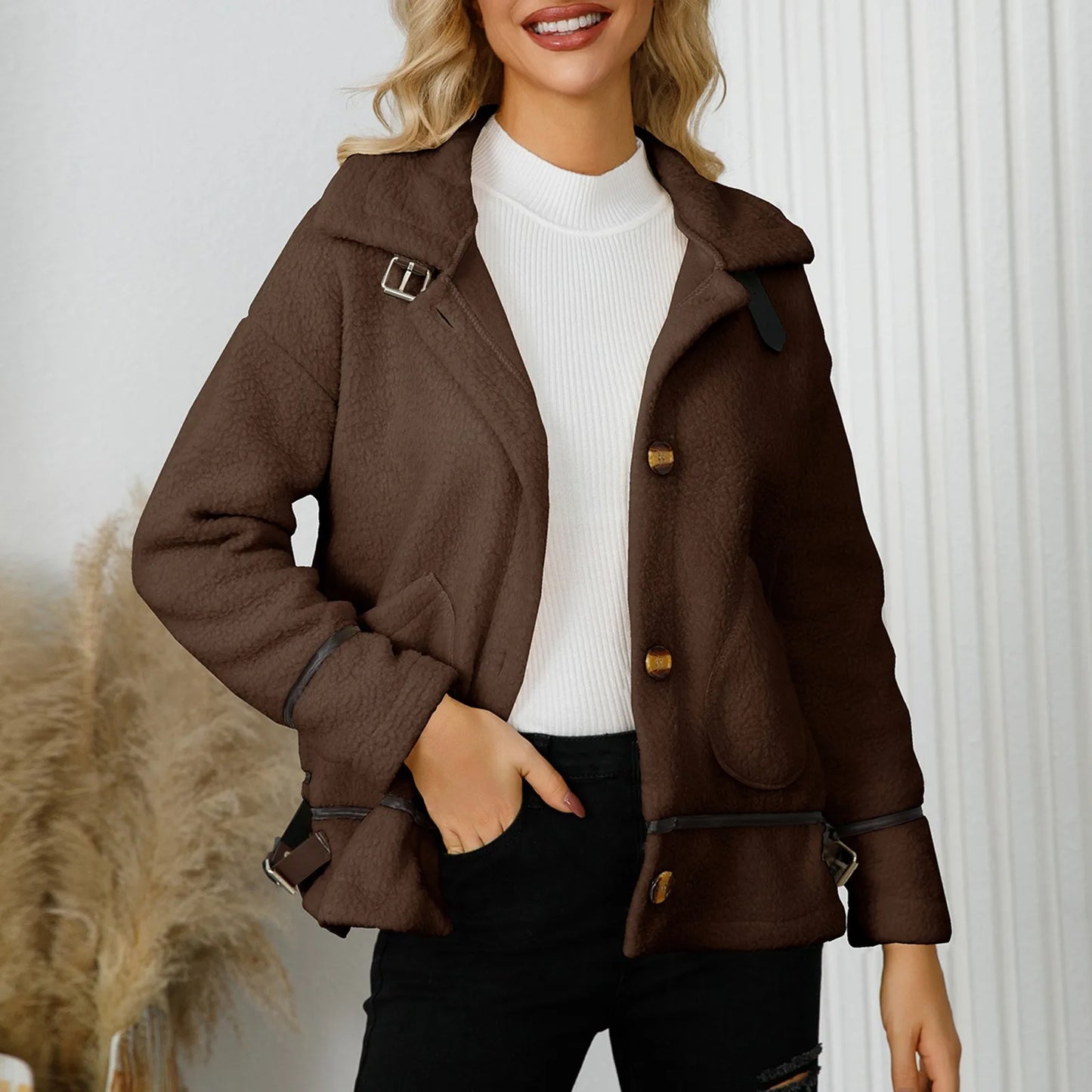 Contrast Plush Warm Jacket