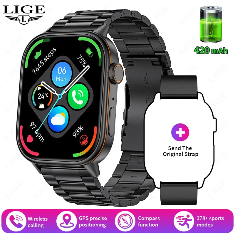 GPS Smartwatch with HD Screen – Waterproof Fitness Tracker