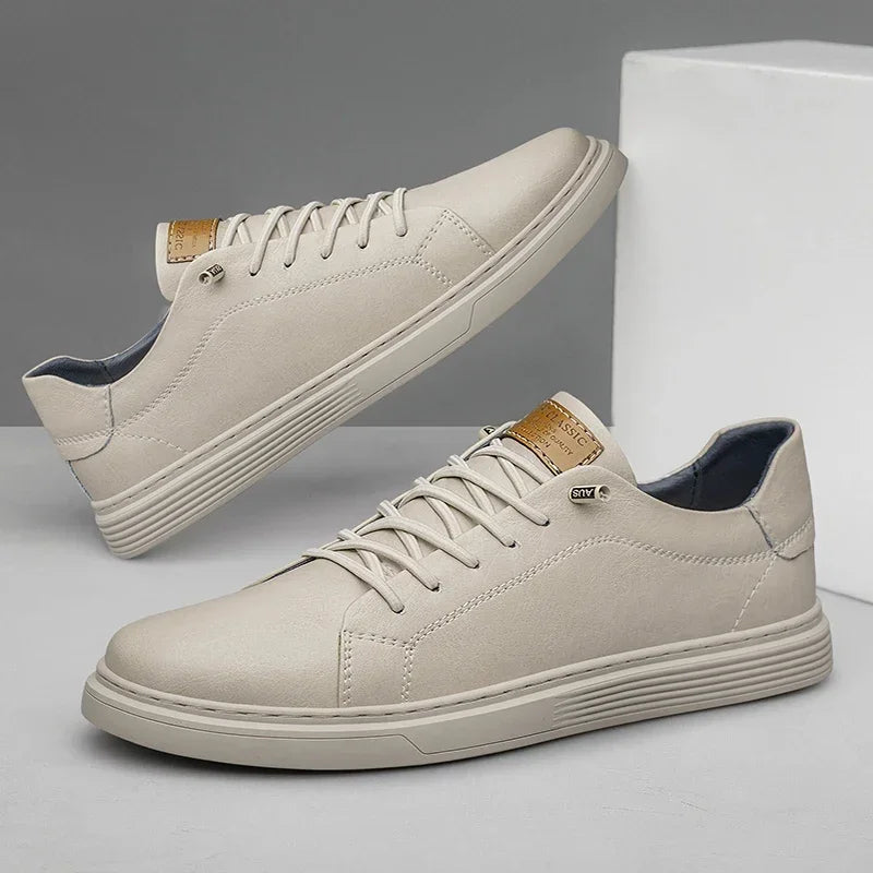 Genuine Leather Oxford Shoes — Italian Style with Rubber Sole