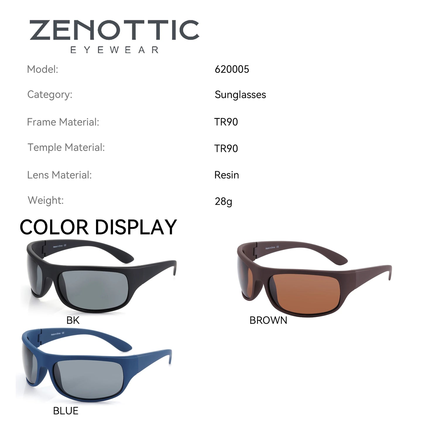ZENOTTIC TR90 Polarized Sunglasses – Flexible Outdoor Sport & Driving Shades