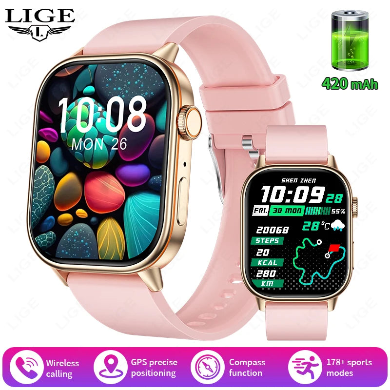 GPS Smartwatch with HD Screen – Waterproof Fitness Tracker