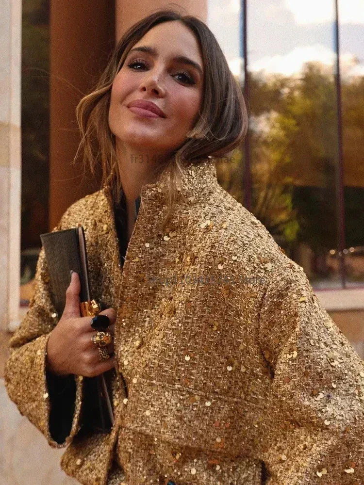 Sequined Bomber Jacket