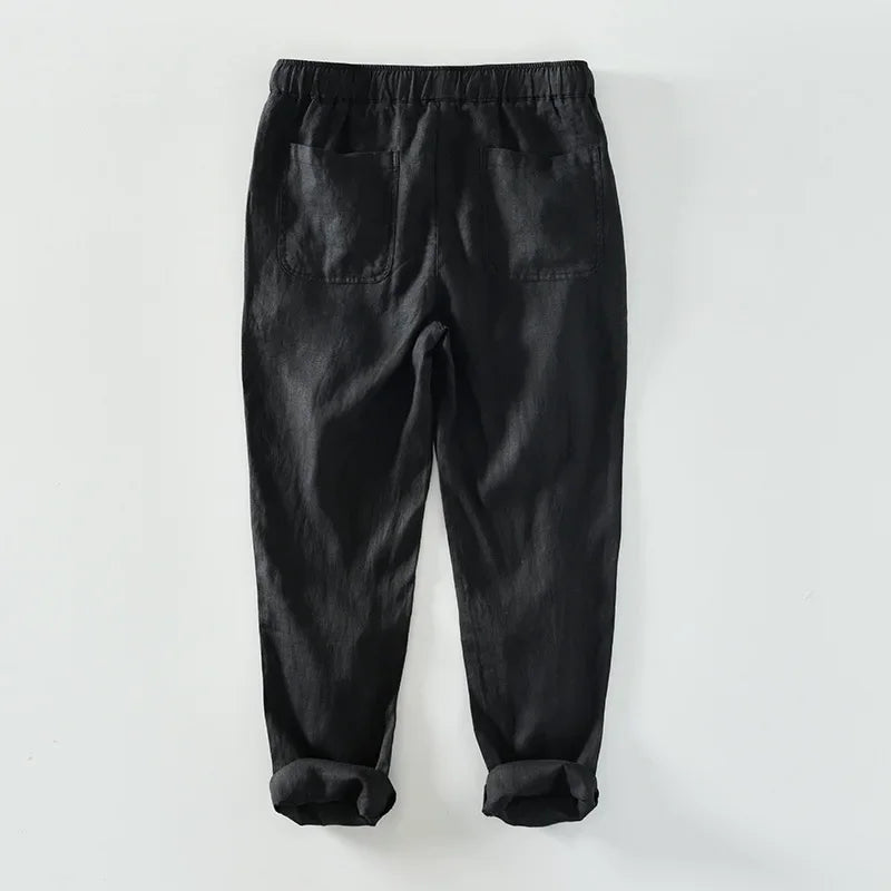 100% Linen Oversized Simple Casual Trousers