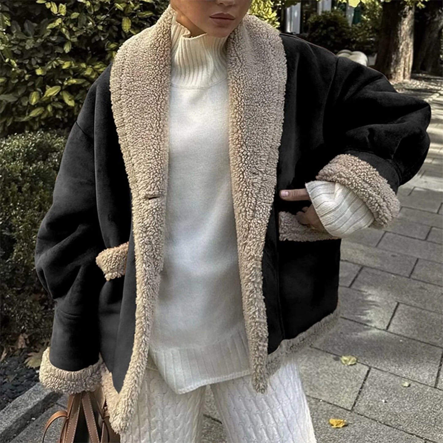 Fleece Lapel Short Coat