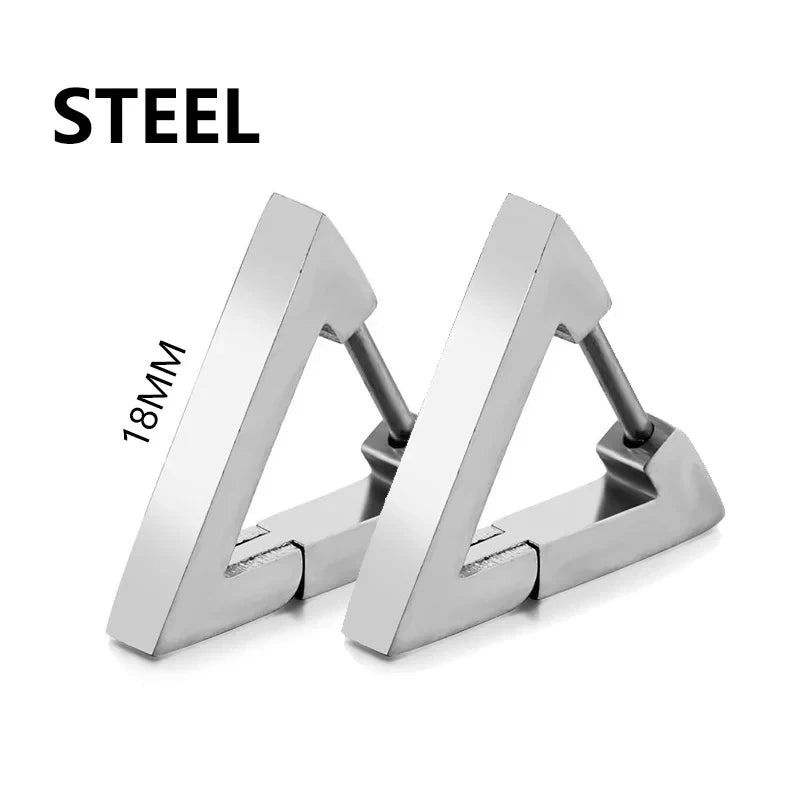 Geometric Triangle Stud Earrings – Punk Rock Style for Unisex