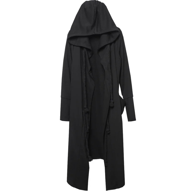 Hooded Long Trench Coat — Casual Streetwear Outerwear