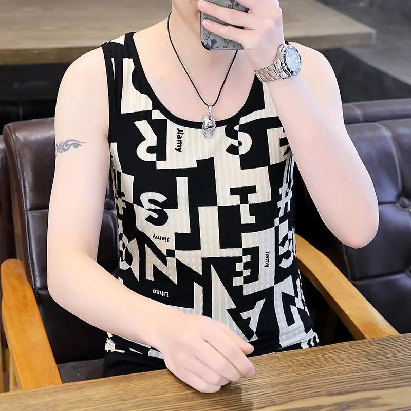 Ice Silk Mesh Tank – Slim Fit Sleeveless Base Layer