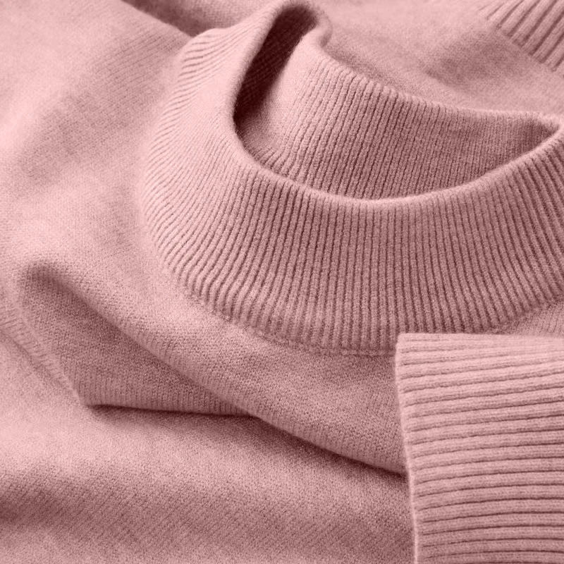 Mock Neck Ribbed Knit Pullover