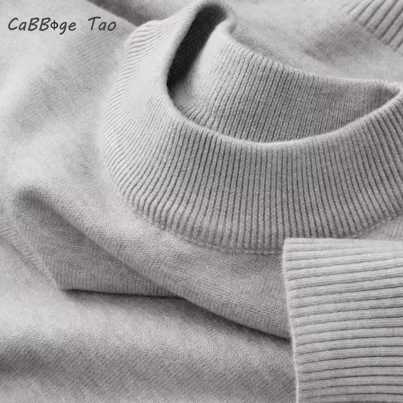 Mock Neck Ribbed Knit Pullover