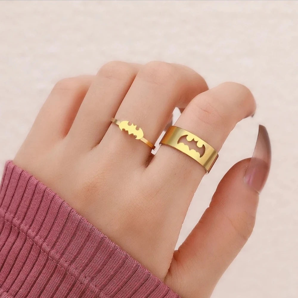 Bat Couple Rings – Stainless Steel Punk Rock Design
