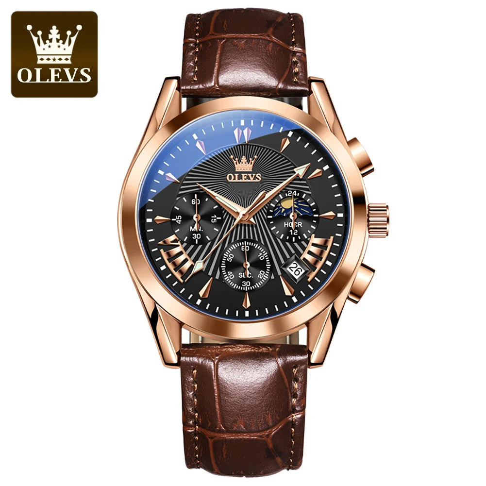 Business Leather Watch – Waterproof Quartz Wristwatch, Minimalist Dial