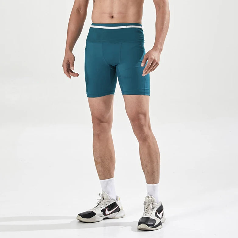 Multi-Pocket Compression Marathon Shorts – Quick Dry Jogging & Cycling