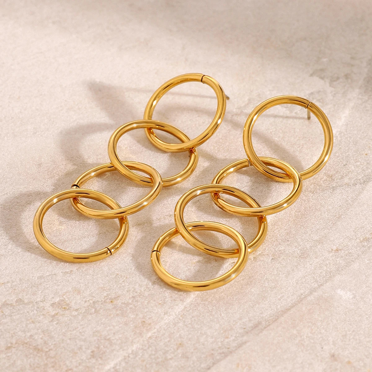 Circle Charm Jewelry Set – 18K Waterproof Style