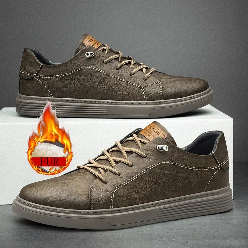 Genuine Leather Oxford Shoes — Italian Style with Rubber Sole