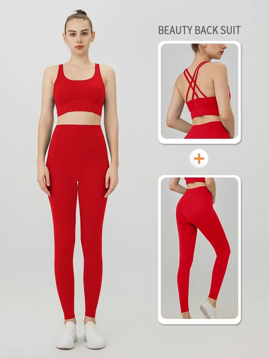 2-Piece Yoga Tracksuit — Women's Athletic Wear Sports Bra & Leggings Fitness Gym Outfit