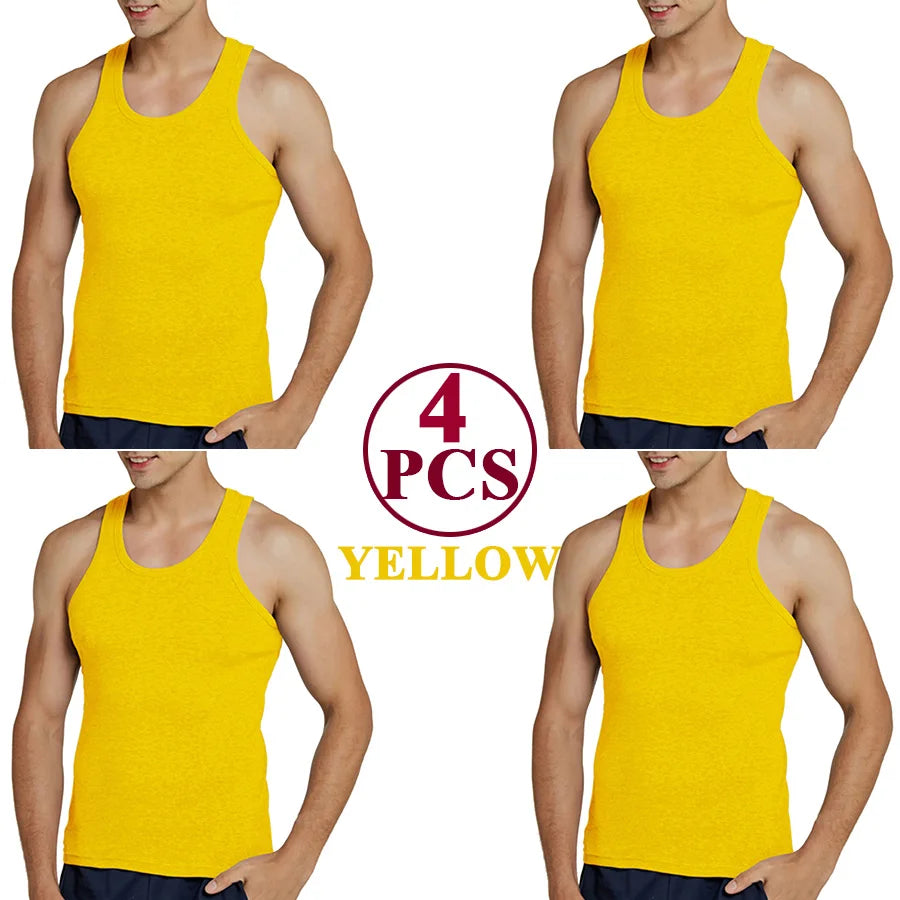Classic Cotton Tank Pack – Slim Fit 4-Piece Set