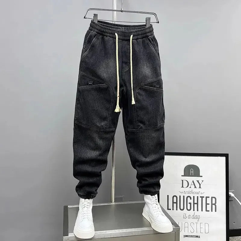 Black Cargo Jeans – Baggy Streetwear Harem Pants