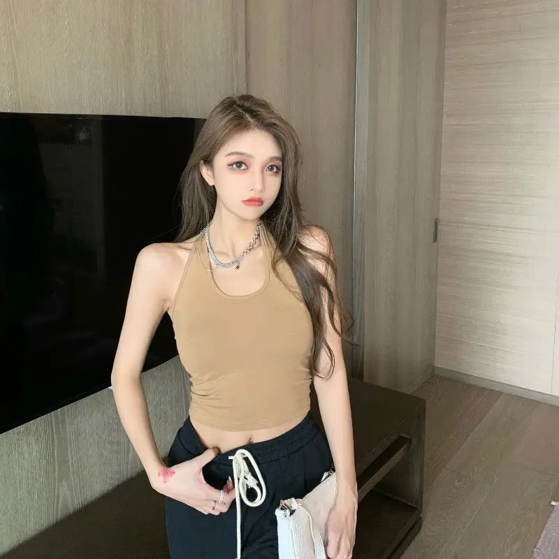 Halter Strap Vest — Padded Bra Inner & Outer Wear
