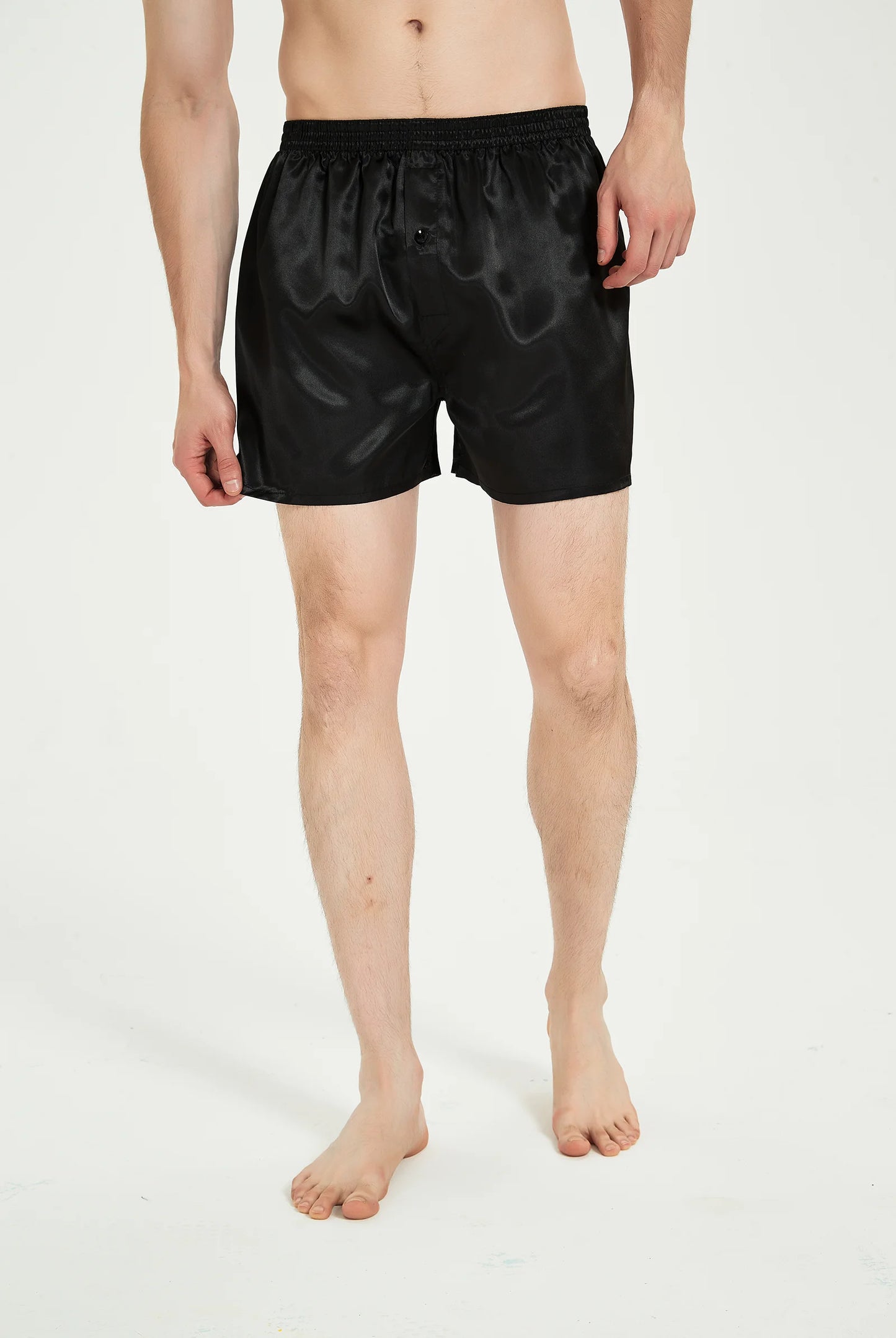 3-Pack Satin Casual Boxer Shorts – Silk Feel Sleepwear with Elastic Waistband