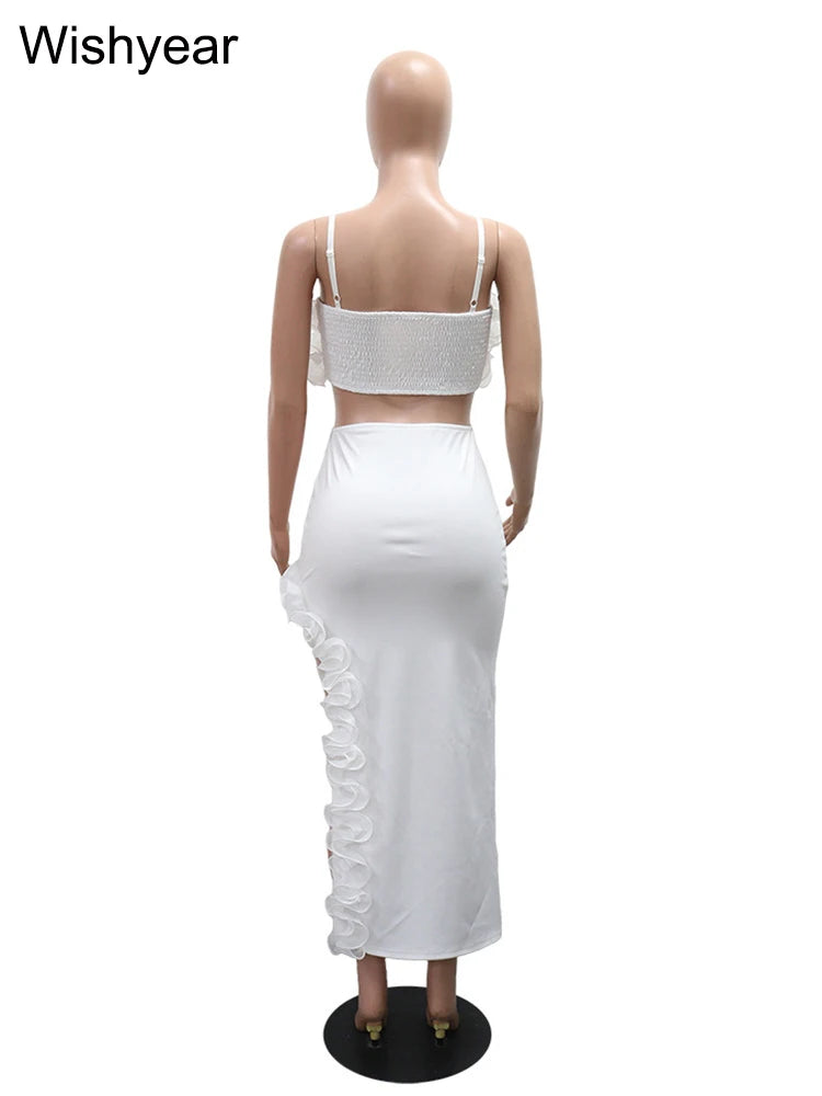 Ruffle Edge Top & Irregular Skirt Set