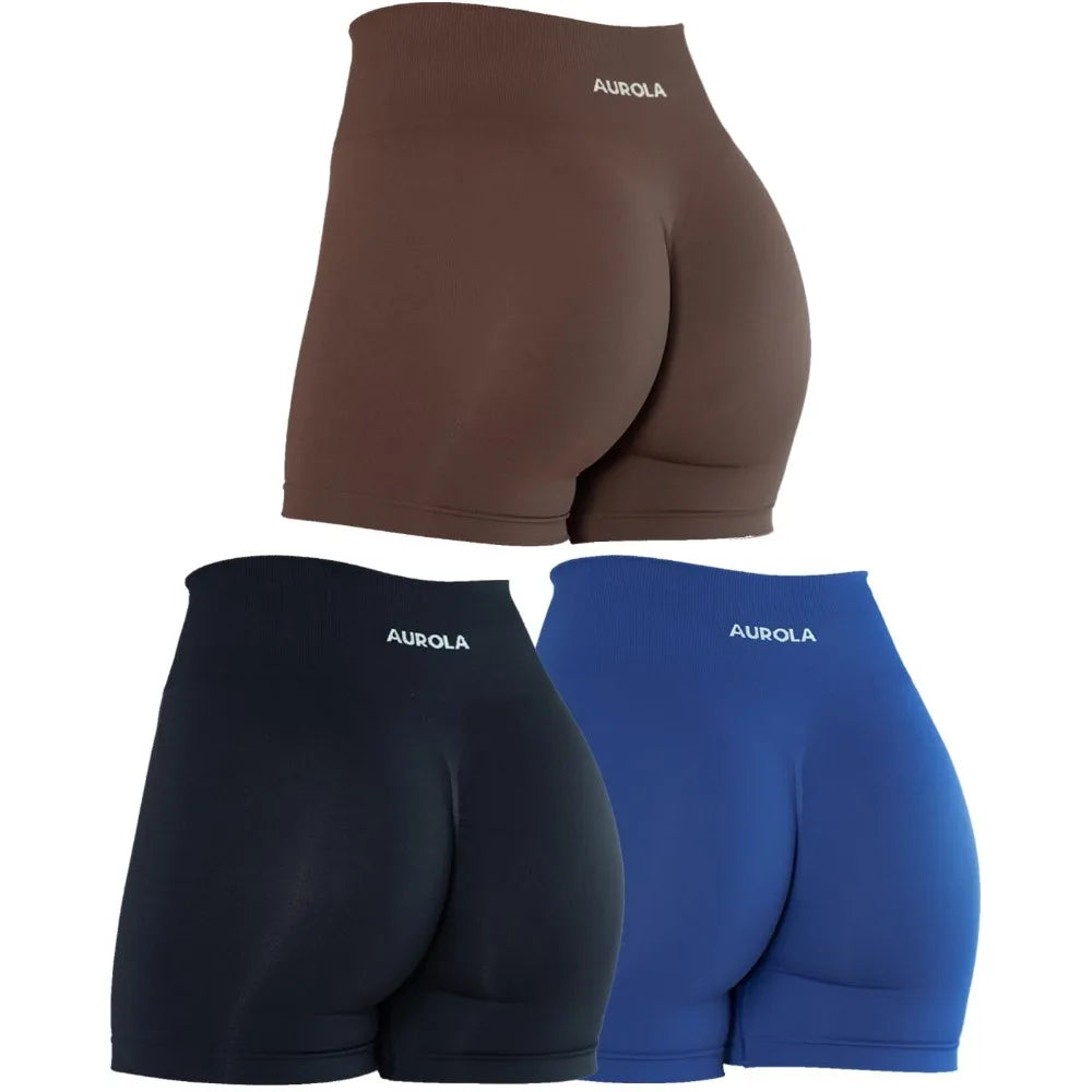 Seamless Scrunch Workout Shorts — Women's High Waist Gym & Yoga Fitness Shorts