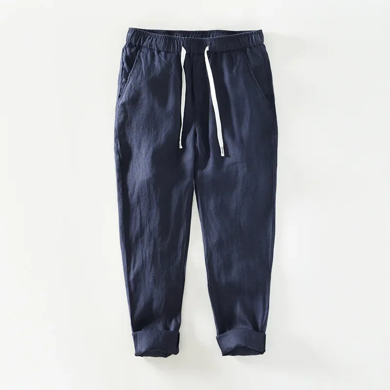 100% Linen Oversized Simple Casual Trousers