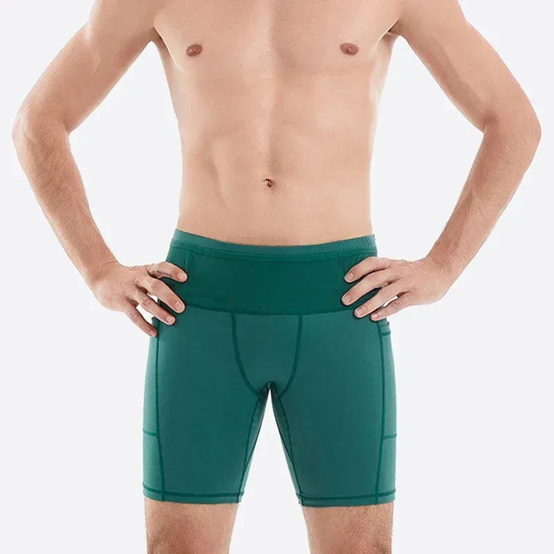 Multi-Pocket Compression Marathon Shorts – Quick Dry Jogging & Cycling