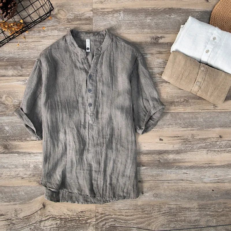 Linen Slim Fit Tee – Lightweight Summer