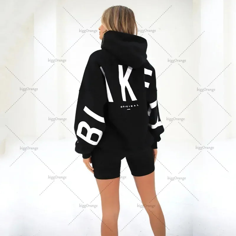Oversized Letter Print Hoodie — Casual Streetwear, Y2K Inspired