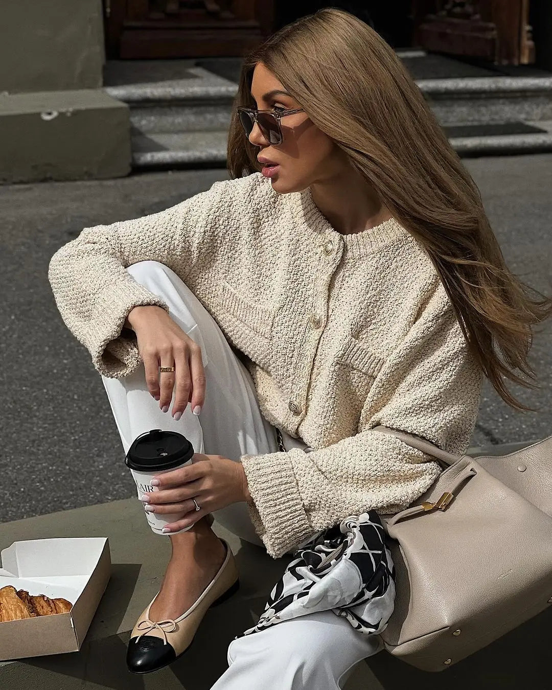 Single-Breasted Knit Cardigan