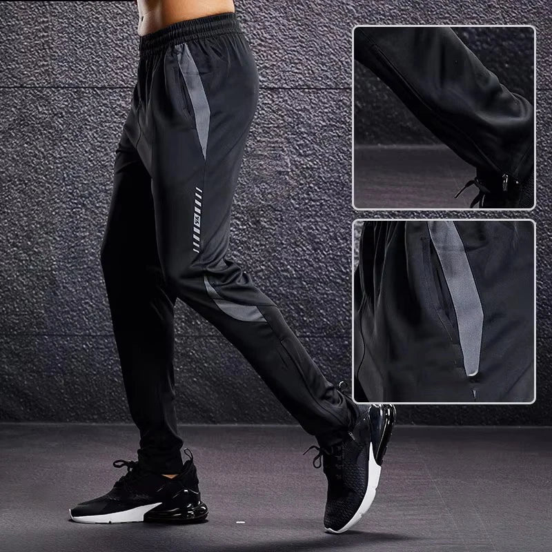 Running Pants with Zipper Pockets – Soccer Training & Jogging Trousers