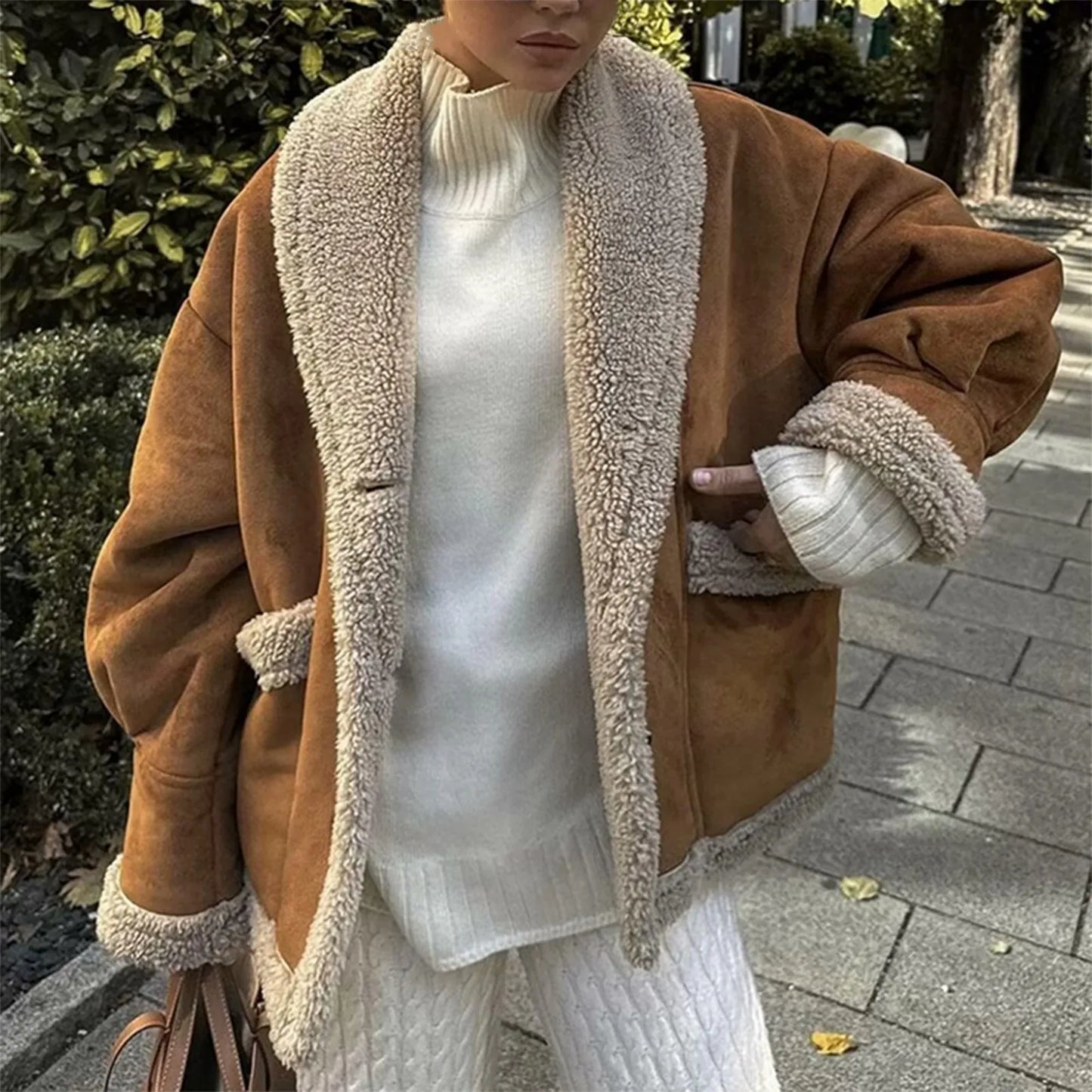 Fleece Lapel Short Coat