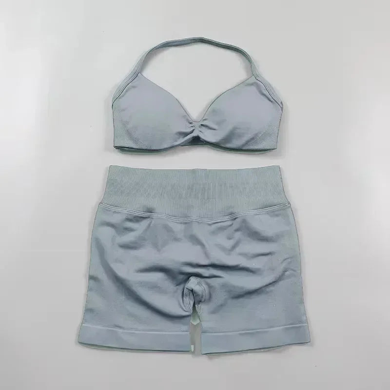StrappyCore Seamless Set – High Waist Shorts + Bra