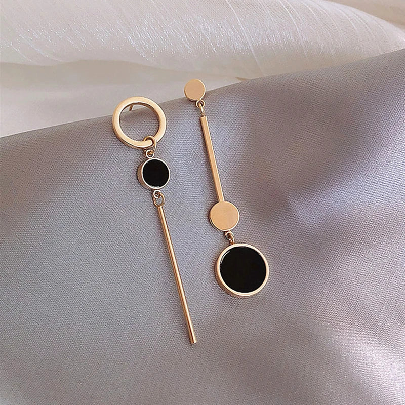 Asymmetrical Crystal Drop Earrings – Statement Geometric Design