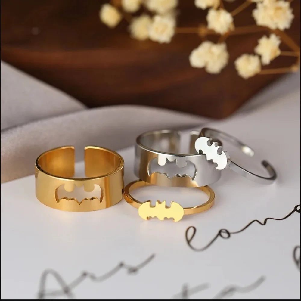 Bat Couple Rings – Stainless Steel Punk Rock Design