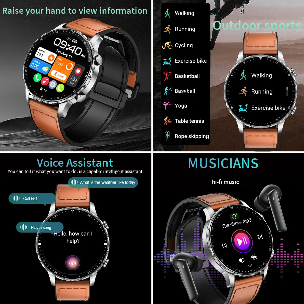 Magnetic Strap Smartwatch – Bluetooth Call, Health Monitor, Sports Features