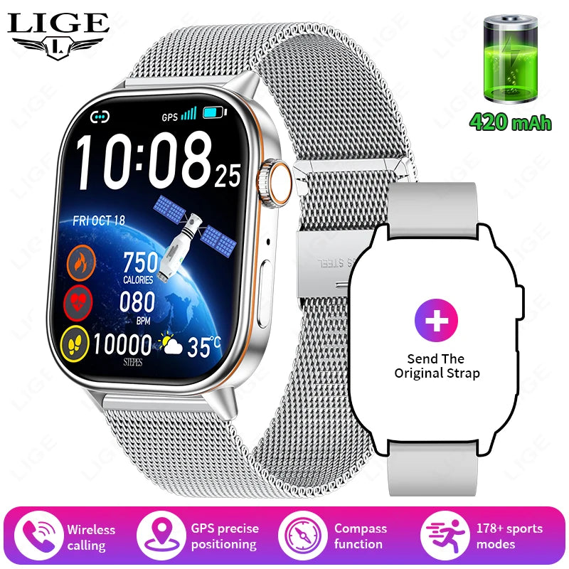 GPS Smartwatch with HD Screen – Waterproof Fitness Tracker
