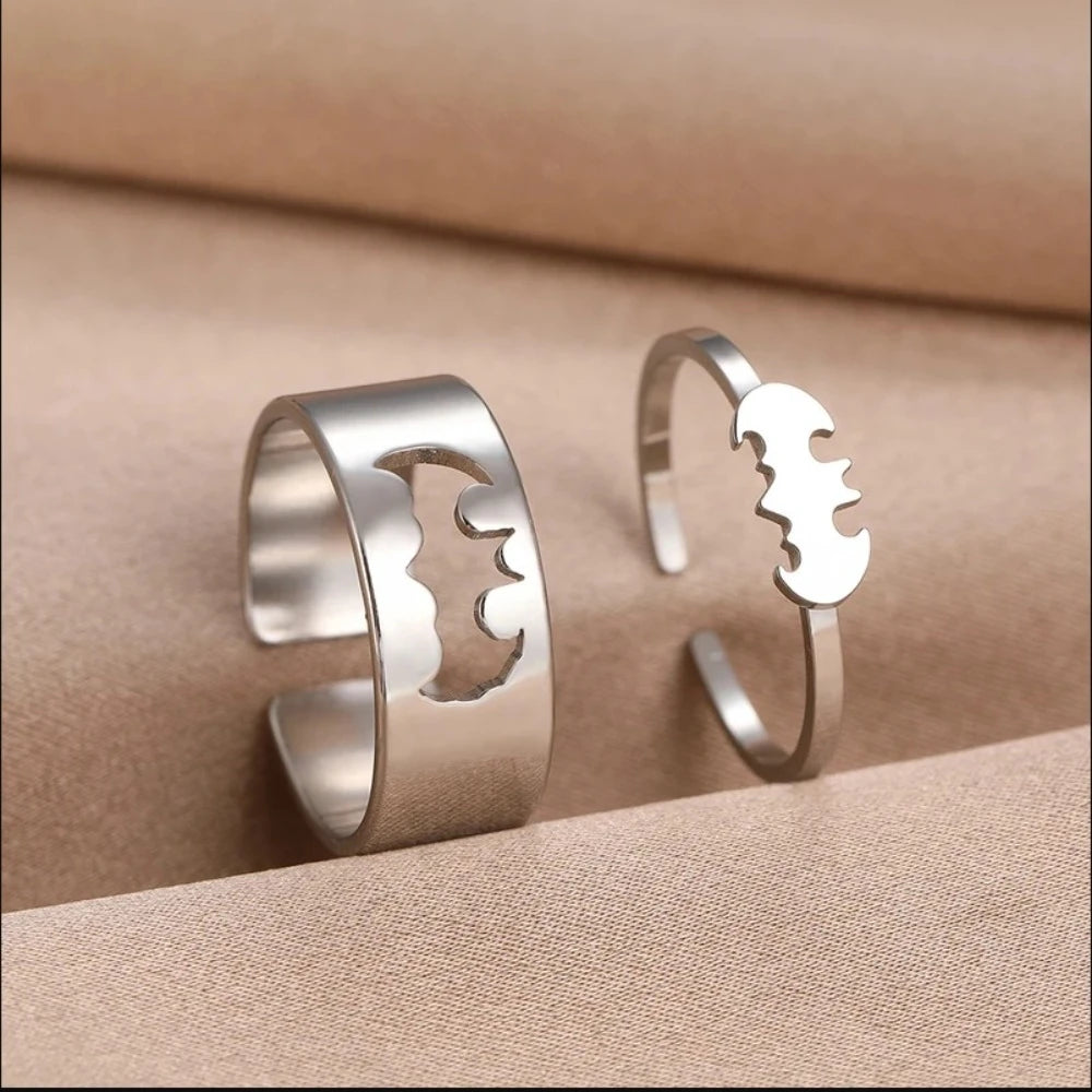 Bat Couple Rings – Stainless Steel Punk Rock Design