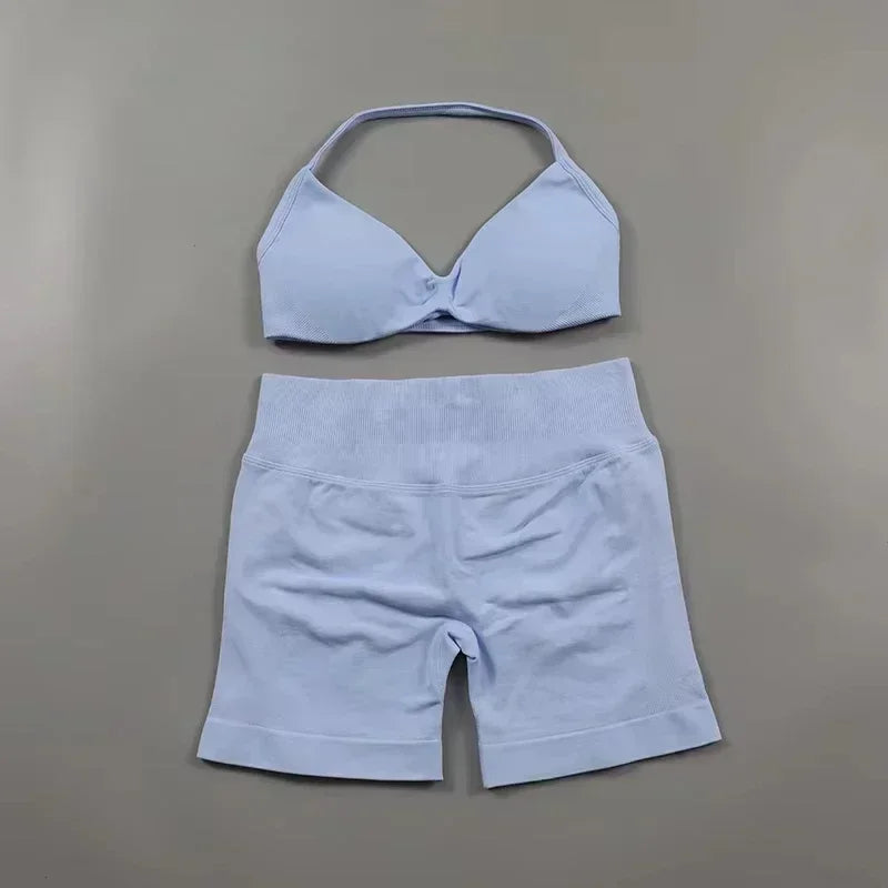 StrappyCore Seamless Set – High Waist Shorts + Bra