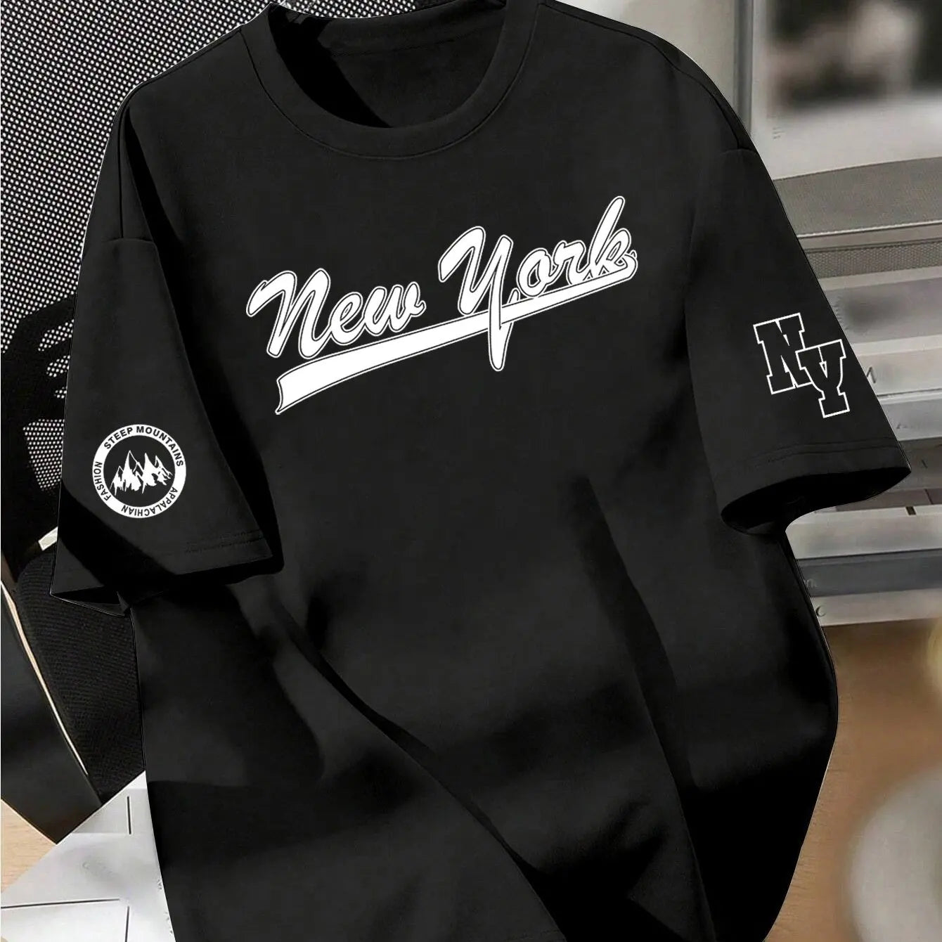 Loose Fit Cotton Tee – NYC Letter Print