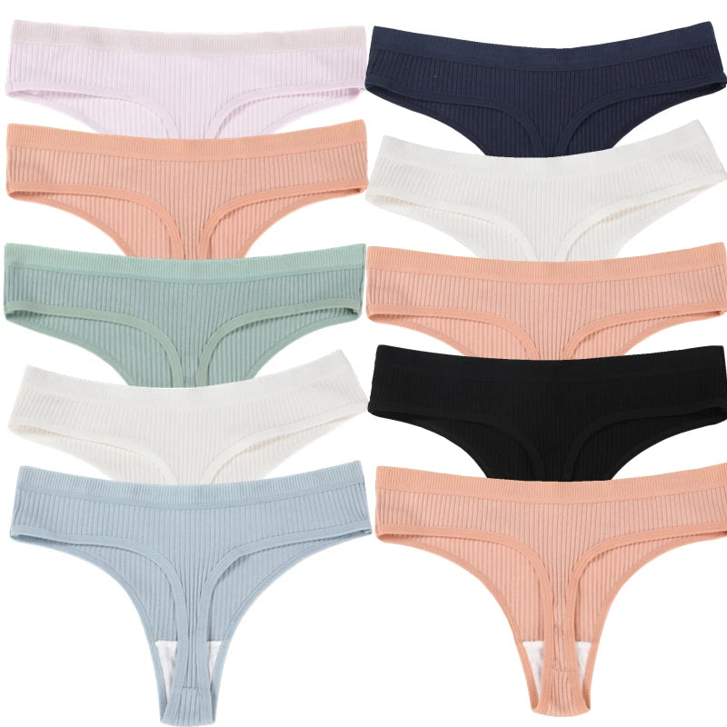 Cotton G-String Panties – Low Rise, Sexy – 3/10-Pack