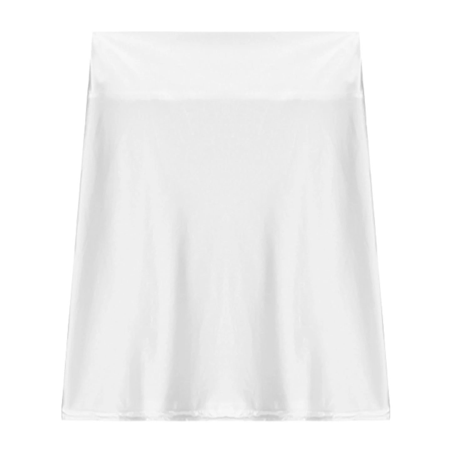 Casual Pencil Skirt — High Waist Glossy Finish