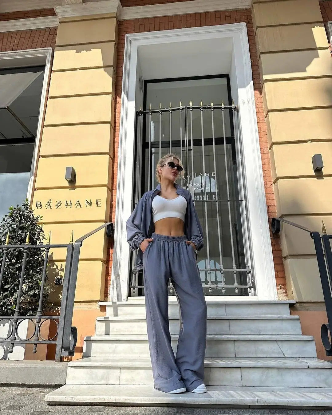 Zipper Cardigan & Loose Sweatpants – Sport Jogging Two Piece Set