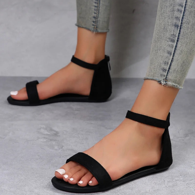 Simplicity Steps | Flat Sandals – Elegant, Peep Toe Style