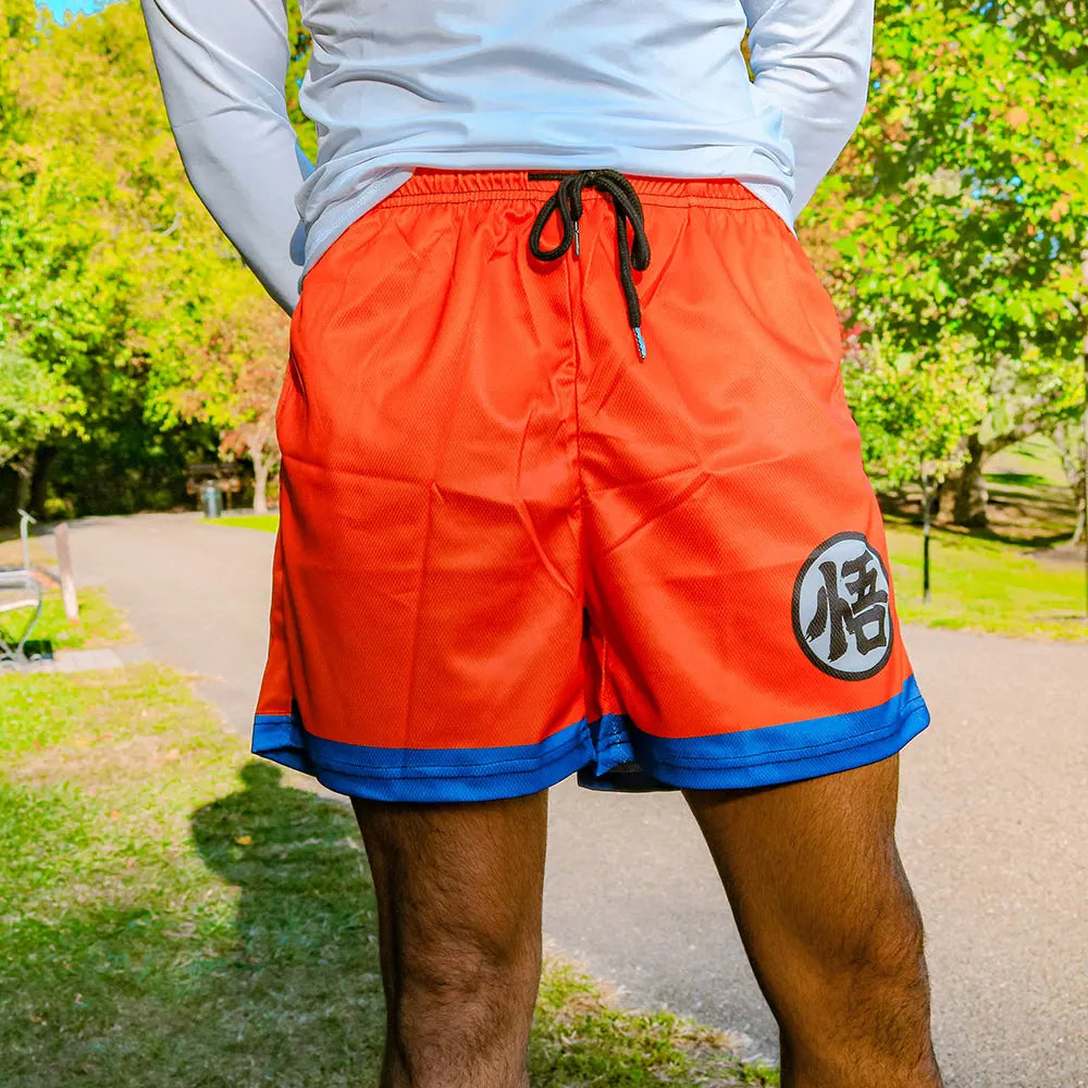 Anime Inspired 2-in-1 Quick Dry Mesh Shorts – Summer Sports Workout Pants
