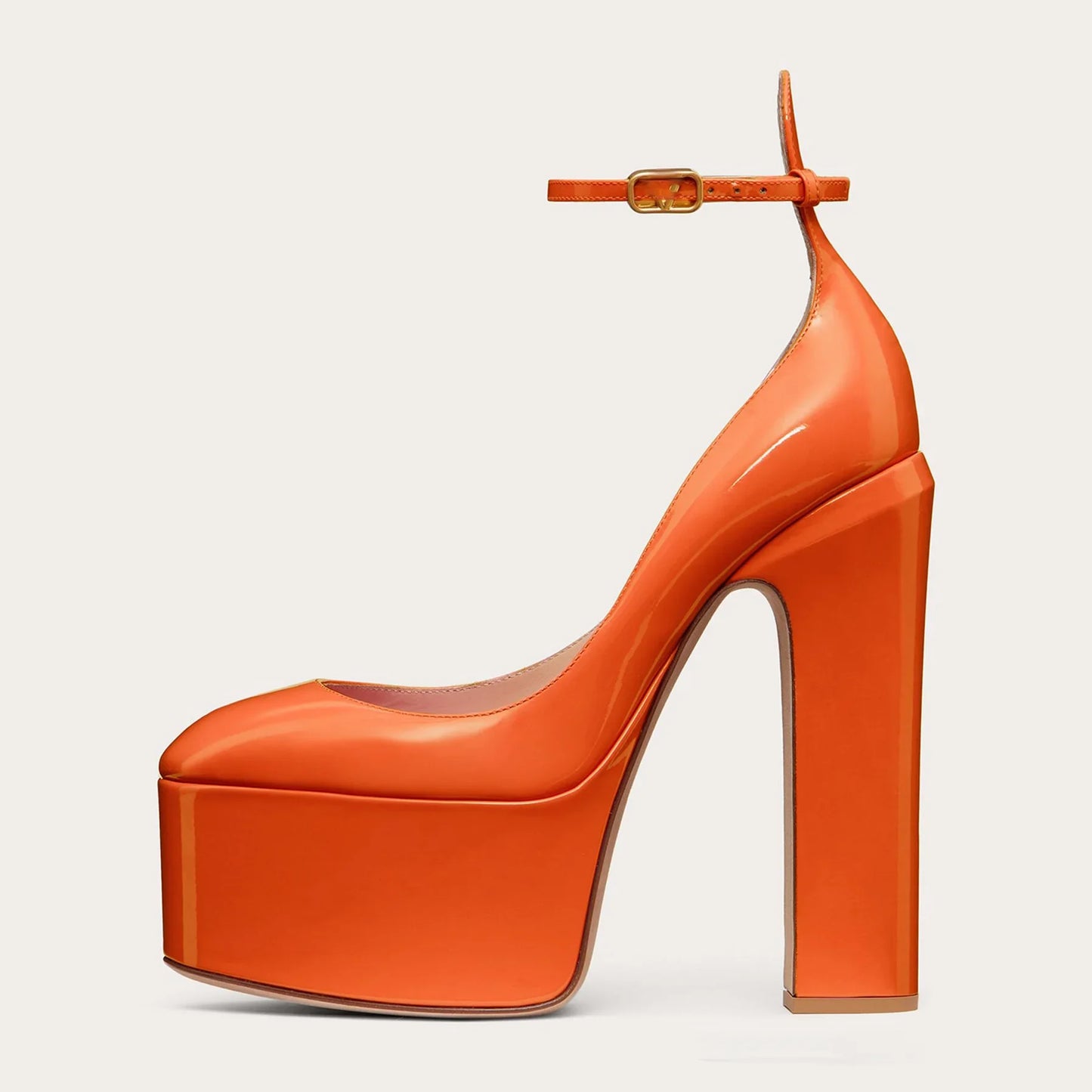 BoldStep | Patent Leather Chunky Heel Pumps – Platform & Metal Buckle