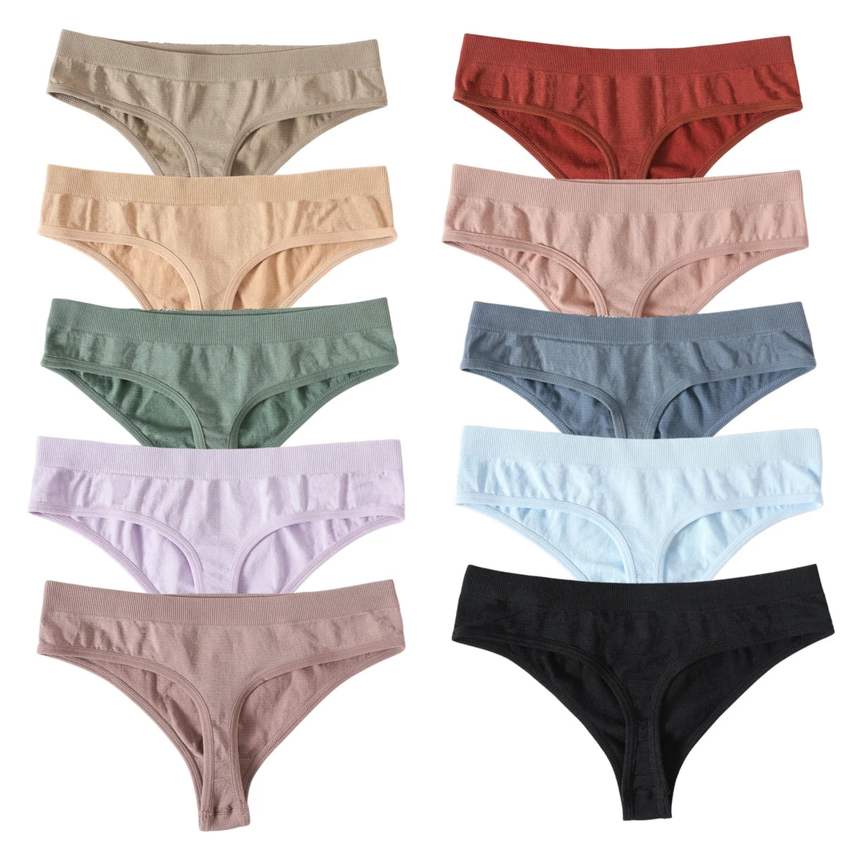 Seamless Thongs – Low Waist, Sporty – 10-Pack