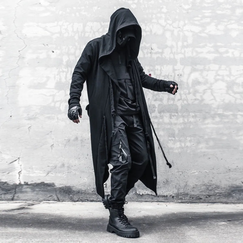 Hooded Long Trench Coat — Casual Streetwear Outerwear