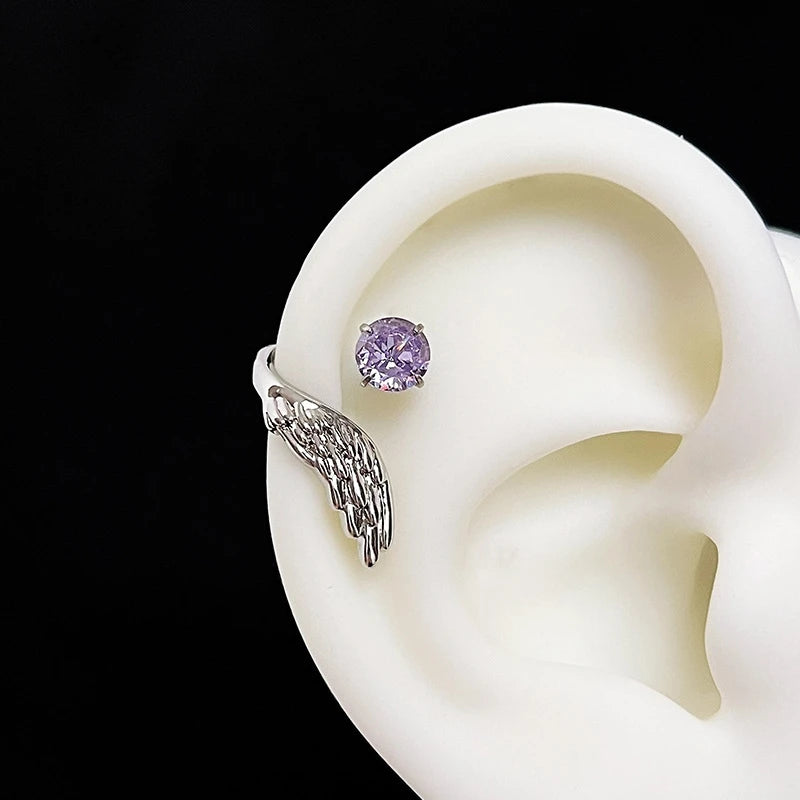 Silver Wing Ear Cuff – Fashion Zircon Detail